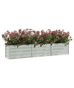 Letto Rialzato Giardino 240x40x45 cm in Acciaio Zincato Argento