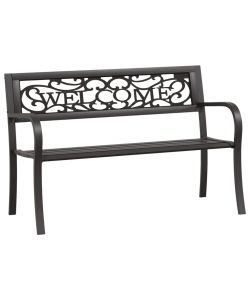 Panchina da Giardino 125 cm in Acciaio Nera