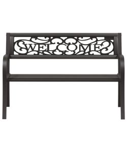 Panchina da Giardino 125 cm in Acciaio Nera