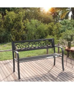 Panchina da Giardino 125 cm in Acciaio Nera