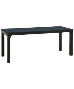 Panchina da Giardino 110 cm in Acciaio e WPC Nera