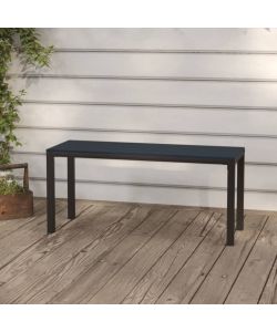Panchina da Giardino 110 cm in Acciaio e WPC Nera