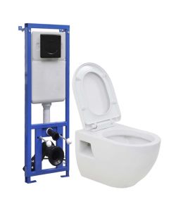 WC Sospeso con Sciacquone Alto Nascosto in Ceramica