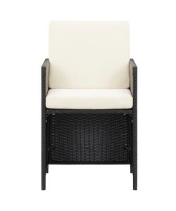 Sedie da Giardino 4 pz in Polyrattan Nero 316745