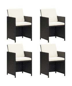 Sedie da Giardino 4 pz in Polyrattan Nero 316745