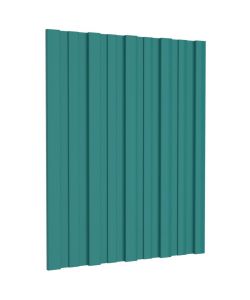 Pannelli da Tetto 12 pz in Acciaio Zincato Verde 60x45 cm