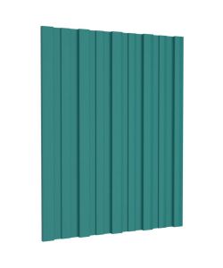 Pannelli da Tetto 36 pz in Acciaio Zincato Verde 60x45 cm