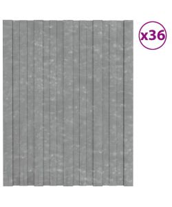 Pannelli da Tetto 36 pz in Acciaio Zincato Argento 60x45 cm