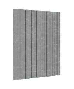 Pannelli da Tetto 36 pz in Acciaio Zincato Argento 60x45 cm
