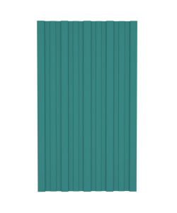 Pannelli da Tetto 12 pz in Acciaio Zincato Verde 80x45 cm