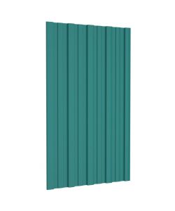 Pannelli da Tetto 12 pz in Acciaio Zincato Verde 80x45 cm