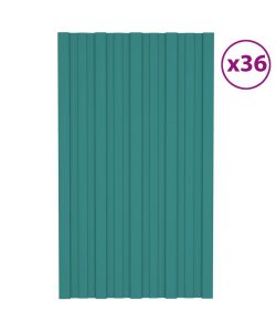 Pannelli da Tetto 36 pz in Acciaio Zincato Verde 80x45 cm