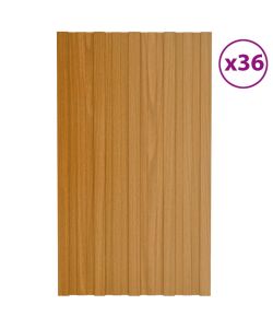 Pannelli da Tetto 36 pz Acciaio Zincato Legno Chiaro 80x45 cm