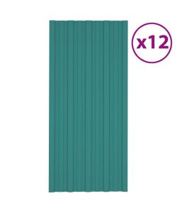 Pannelli da Tetto 12 pz in Acciaio Zincato Verdi 100x45 cm