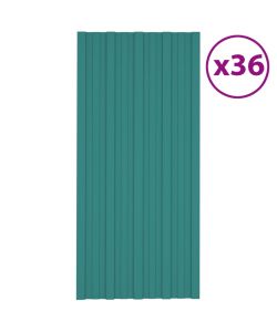 Pannelli da Tetto 36 pz in Acciaio Zincato Verde 100x45 cm