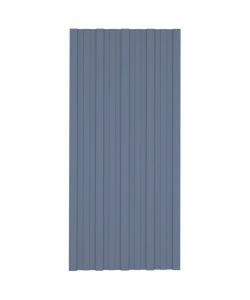 Pannelli da Tetto 12 pz in Acciaio Zincato Grigio 100x45 cm