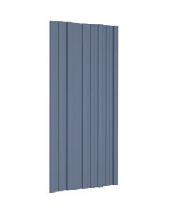 Pannelli da Tetto 12 pz in Acciaio Zincato Grigio 100x45 cm