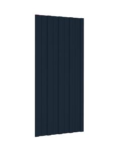Pannelli da Tetto 12 pz in Acciaio Zincato Antracite 100x45 cm