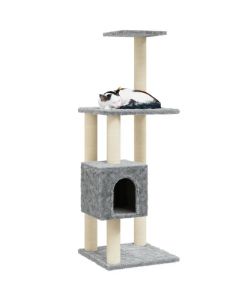 Albero per Gatti con Tiragraffi in Sisal Grigio Chiaro 104 cm