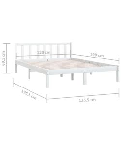 vidaXL Giroletto in Legno di Pino Massello Bianco 120x190 cm
