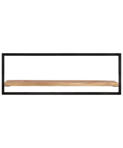 Mensole Parete 2pz 100x24x35 cm Legno Massello Acacia e Acciaio