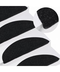 Tappeti Adesivi per Scale 15 pz 56x20 cm Nero