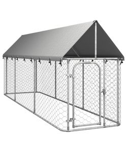 Gabbia per Cani da Esterno con Tetto 400x100x150 cm