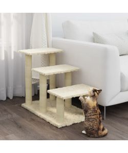 Albero per Gatti con Tiragraffi in Sisal Crema 50,5 cm