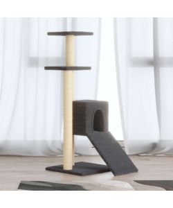 Albero per Gatti con Tiragraffi in Sisal Grigio Scuro 92 cm