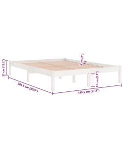 vidaXL Giroletto in Legno Massello di Pino Bianco 140x200 cm
