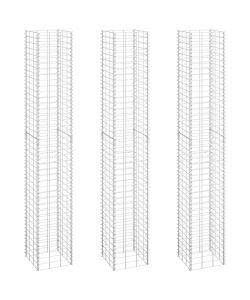 Fioriere Rialzate a Gabbione 3 pz 30x30x200 cm in Ferro