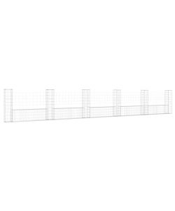 Cesto Gabbione a U con 6 Pali in Ferro 620x20x100 cm