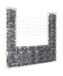 Gabbione a U con 2 Pali in Ferro 140x20x150 cm