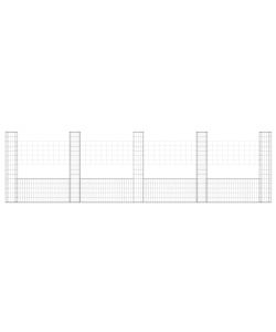 Cesto Gabbione a U con 5 Pali in Ferro 500x20x150 cm