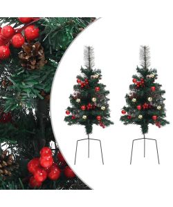 Alberi di Natale Artificiali per Viali 2 pz 76 cm in PVC