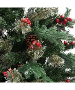 Albero di Natale con Pigne Verde 195 cm PVC e PE