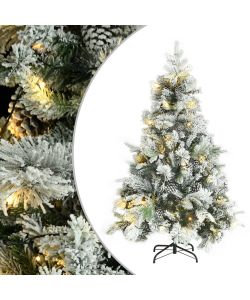 Albero Natale Artificiale 150 LED Palline e Neve Fioccata 150cm