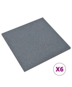 Piastrelle Anticaduta 6 pz in Gomma 50x50x3 cm Grigio