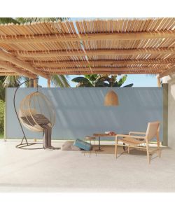Tenda da Sole Laterale Retrattile per Patio 180x600 cm Grigia