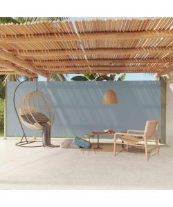 Tenda da Sole Laterale Retrattile per Patio 200x600 cm Grigia