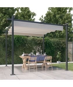 vidaXL Pergola da Giardino con Tetto Retrattile - Crema - 3x3 m