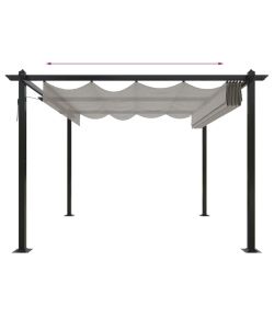 vidaXL Pergola da Giardino con Tetto Retrattile - Crema - 3x3 m