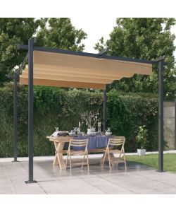 Pergola da Giardino con Tetto Retrattile 3x3 m Tortora