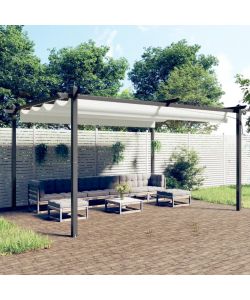 Pergola da Giardino con Tetto Retrattile 4x3 m Crema