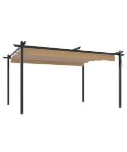 Pergola da Giardino con Tetto Retrattile 4x3 m Tortora