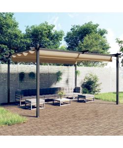 Pergola da Giardino con Tetto Retrattile 4x3 m Tortora