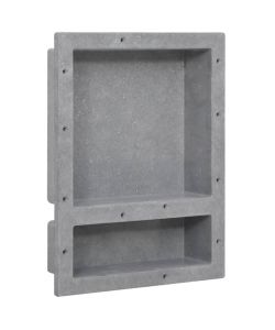 Nicchia da Doccia con 2 Scomparti Grigio Opaco 41x51x10 cm