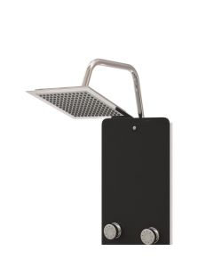 Pannello Doccia in Vetro 25x47,5x130 cm Nero