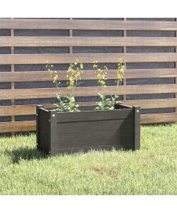 Fioriera da Giardino Grigia 60x31x31 cm in Massello di Pino