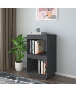 Libreria Grigia 40x35x71 cm in Legno Massello di Pino